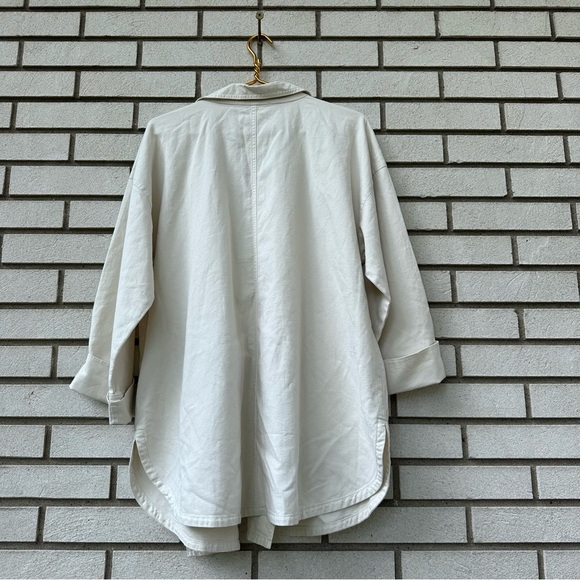 Eileen Fisher Bone Hemp Organic Cotton Jacket Open Front Boxy Fit L/XL - Picture 12 of 12